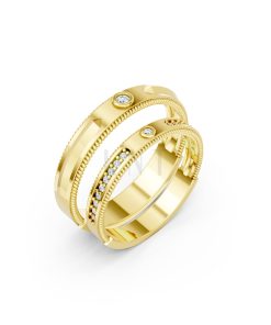 Nhẫn cưới A202 màu Vàng Gold thiết kế tinh tế, sang trọng