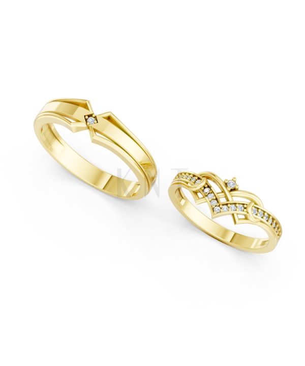Nhẫn cưới A204 màu Vàng Gold thiết kế tinh xảo, độc đáo