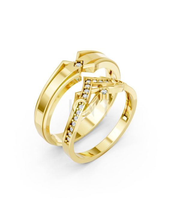 Nhẫn cưới A204 màu Vàng Gold thiết kế tinh tế, sang trọng