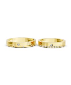 Nhẫn cưới A205 màu Vàng Gold vàng 10K/14K/18K/607 cao cấp, thanh lịch