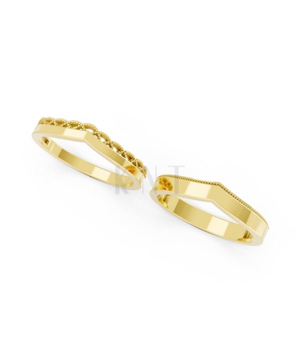 Nhẫn cưới A206 màu Vàng Gold thiết kế tinh xảo, độc đáo