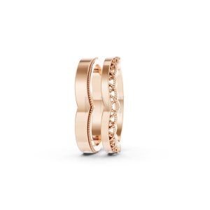 Nhẫn cưới A206 màu vàng hồng Rose Gold phong cách trẻ trung, nổi bật