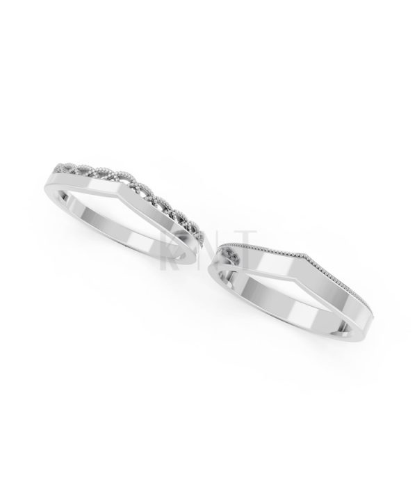 Nhẫn cưới A206 màu vàng trắng White Gold kiểu dáng cá tính, hiện đại