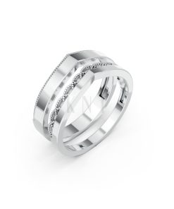 Nhẫn cưới A206 màu vàng trắng White Gold kiểu dáng hiện đại, nổi bật