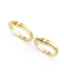 Nhẫn cưới A207 màu Vàng Gold vàng 10K/14K/18K/607 cao cấp, thanh lịch