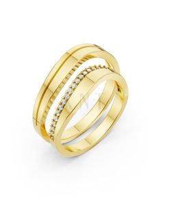 Nhẫn cưới A207 màu Vàng Gold thiết kế tinh tế, sang trọng