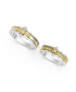 Nhẫn cưới A208 phối màu Dual Color thiết kế đối xứng, phong cách, ấn tượng