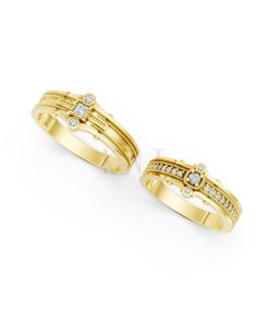 Nhẫn cưới A208 màu Vàng Gold thiết kế tinh xảo, độc đáo