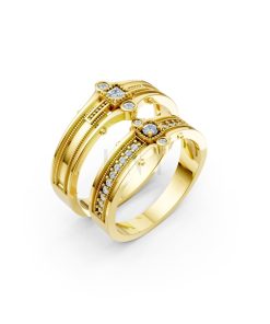 Nhẫn cưới A208 màu Vàng Gold thiết kế tinh tế, sang trọng