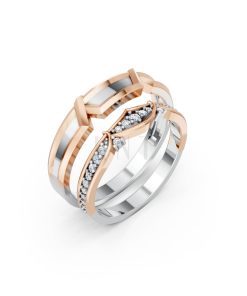 Nhẫn cưới A210 phối màu Dual Color họa tiết ấn tượng, cá tính