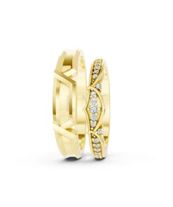 Nhẫn cưới A210 màu Vàng Gold vàng 10K/14K/18K/607 cao cấp, thanh lịch