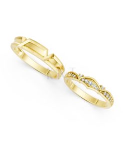 Nhẫn cưới A210 màu Vàng Gold thiết kế tinh xảo, độc đáo