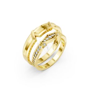 Nhẫn cưới A210 màu Vàng Gold thiết kế tinh tế, sang trọng