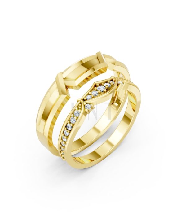 Nhẫn cưới A210 màu Vàng Gold thiết kế tinh tế, sang trọng