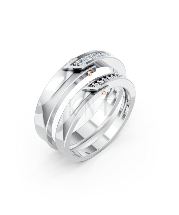 Nhẫn cưới A212 phối màu Dual Color họa tiết ấn tượng, cá tính