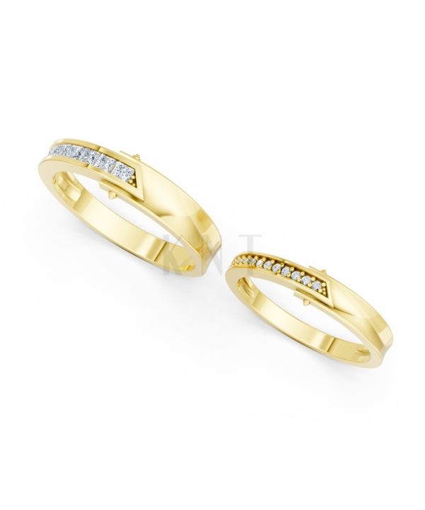 Nhẫn cưới A212 màu Vàng Gold vàng 10K/14K/18K/607 cao cấp, thanh lịch