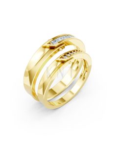 Nhẫn cưới A212 màu Vàng Gold thiết kế tinh tế, sang trọng