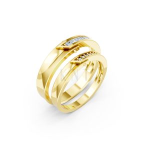 Nhẫn cưới A212 màu Vàng Gold thiết kế tinh tế, sang trọng