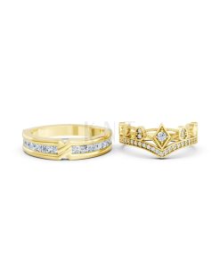Nhẫn cưới A213 màu Vàng Gold vàng 10K/14K/18K/607 cao cấp, thanh lịch
