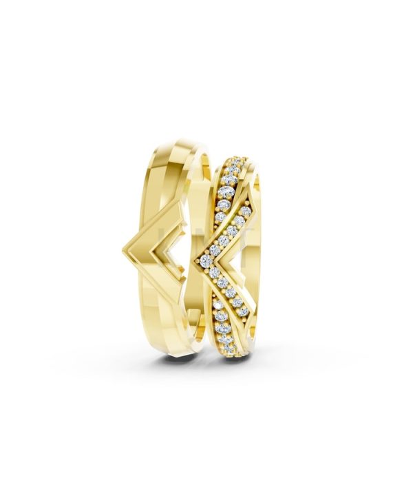 NHẪN CƯỚI A214 Vàng Gold thiết kế phá cách, sang trọng