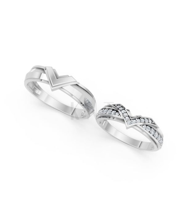 NHẪN CƯỚI A214 vàng trắng White Gold vàng sáng, đường nét sắc sảo, tinh tế