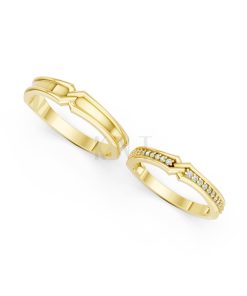Nhẫn cưới A215 màu Vàng Gold vàng 10K/14K/18K/607 cao cấp, thanh lịch