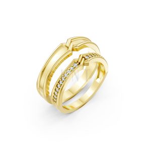 Nhẫn cưới A215 màu Vàng Gold thiết kế tinh tế, sang trọng