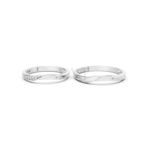 NHẪN CƯỚI A217 vàng trắng White Gold vàng sáng, đường nét sắc sảo, tinh tế