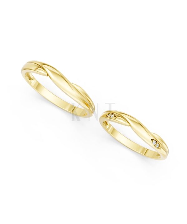 Nhẫn cưới A219 màu Vàng Gold thiết kế tinh xảo, độc đáo