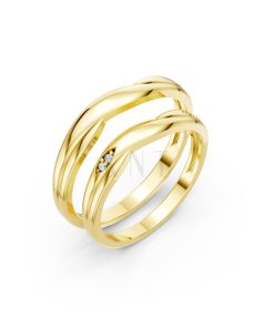 Nhẫn cưới A219 màu Vàng Gold thiết kế tinh tế, sang trọng