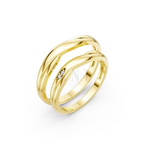 Nhẫn cưới A219 màu Vàng Gold thiết kế tinh tế, sang trọng