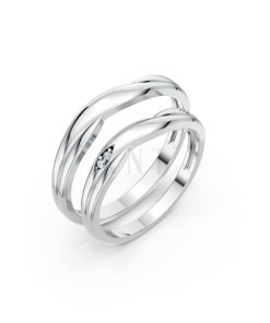 Nhẫn cưới A219 màu vàng trắng White Gold kiểu dáng hiện đại, nổi bật