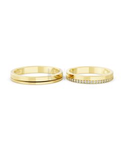 Nhẫn cưới A220 màu Vàng Gold thiết kế tinh xảo, độc đáo