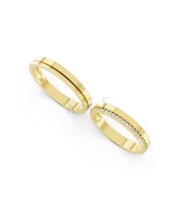 Nhẫn cưới A220 màu Vàng Gold vàng 10K/14K/18K/607 cao cấp, thanh lịch