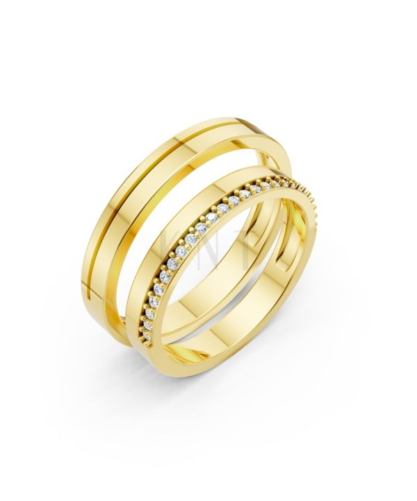 Nhẫn cưới A220 màu Vàng Gold thiết kế tinh tế, sang trọng