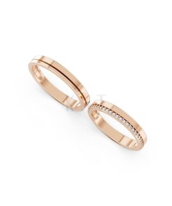 Nhẫn cưới A220 màu vàng hồng Rose Gold phong cách trẻ trung, nổi bật