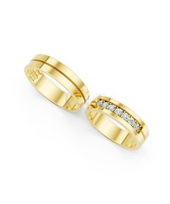 Nhẫn cưới A222 màu Vàng Gold thiết kế phá cách, sang trọng