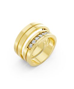 Nhẫn cưới A222 màu Vàng Gold thiết kế tinh tế, sang trọng