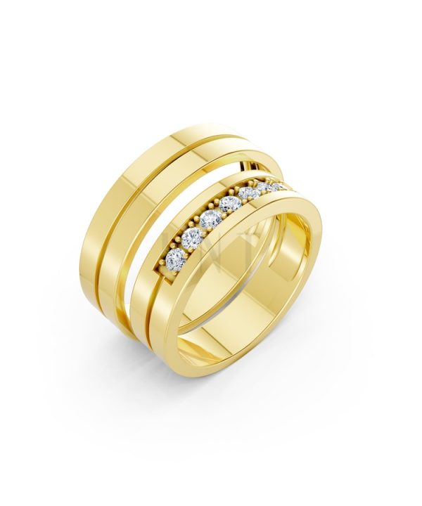 Nhẫn cưới A222 màu Vàng Gold thiết kế tinh tế, sang trọng
