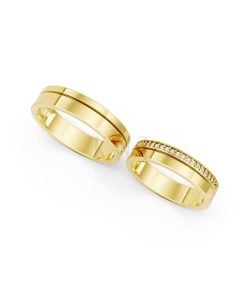 Nhẫn cưới A224 màu Vàng Gold thiết kế tinh xảo, độc đáo