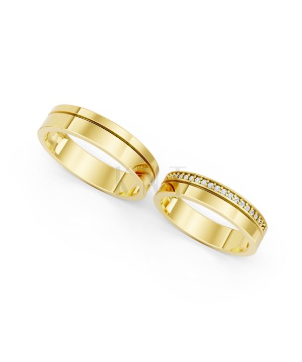 Nhẫn cưới A224 màu Vàng Gold thiết kế tinh xảo, độc đáo