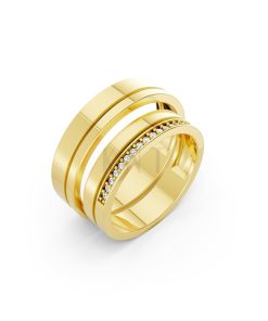 Nhẫn cưới A224 màu Vàng Gold thiết kế tinh tế, sang trọng