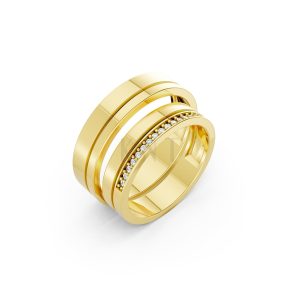 Nhẫn cưới A224 màu Vàng Gold thiết kế tinh tế, sang trọng