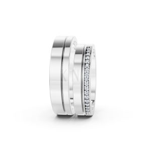 Nhẫn cưới A224 màu vàng trắng White Gold kiểu dáng cá tính, hiện đại