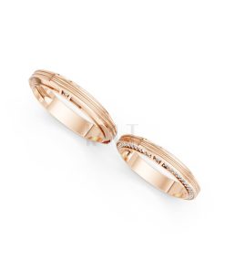 NHẪN CƯỚI A237 vàng hồng Rose Gold vàng đẹp, kiểu dáng trẻ trung, độc đáo