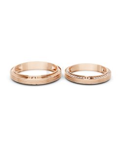 NHẪN CƯỚI A237 vàng hồng Rose Gold thiết kế đối xứng, phong cách, ấn tượng