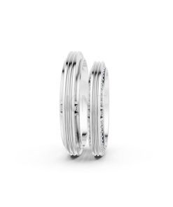NHẪN CƯỚI A237 vàng trắng White Gold vàng sáng, đường nét sắc sảo, tinh tế