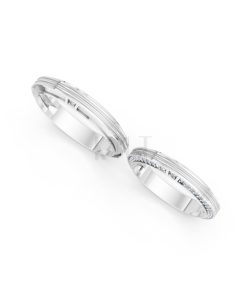 NHẪN CƯỚI A237 vàng trắng White Gold thiết kế trẻ trung, hiện đại