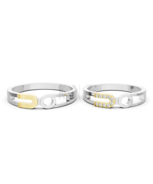 Nhẫn cưới A238 phối màu Dual Color thiết kế đối xứng, phong cách, ấn tượng