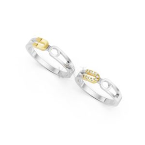 Nhẫn cưới A238 phối màu Dual Color phong cách trẻ trung, nổi bật